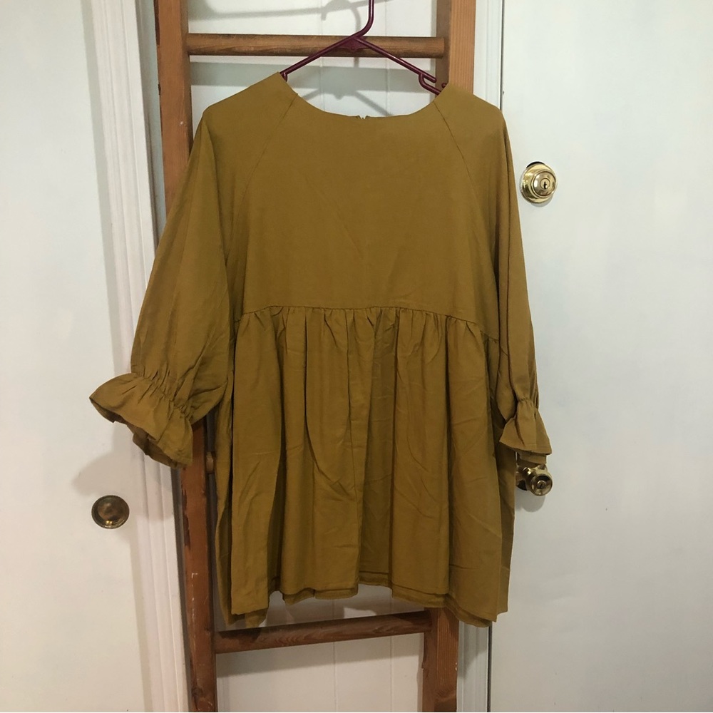 Long sleeve babydoll mini dress
